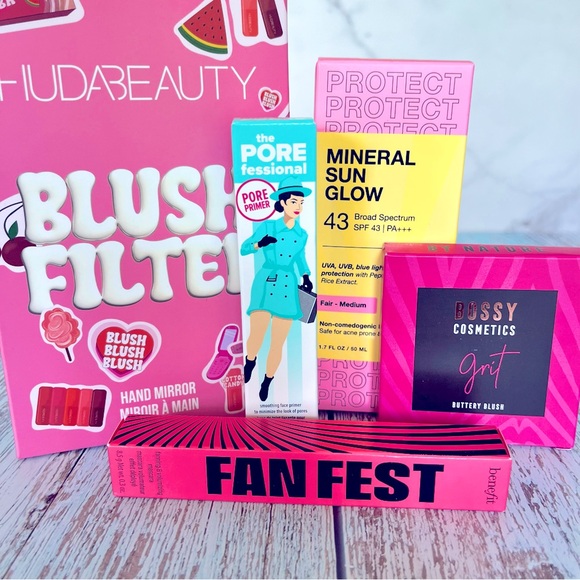 Huda Gift Set, Benefit Primer, Mascara, SPF, Bossy Blush Stocking Stuffers - Picture 2 of 8